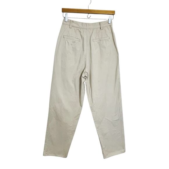 Vintage Esprit High Waist Mom Pants Cream Cotton Twill Pleated 80s 90s - Picture 3 of 10